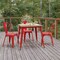 Flash Furniture 31.5 SQ Dining Table Brown Poly Top/Red Frame JJ-T14619-80-BRRD-GG - alternate 6
